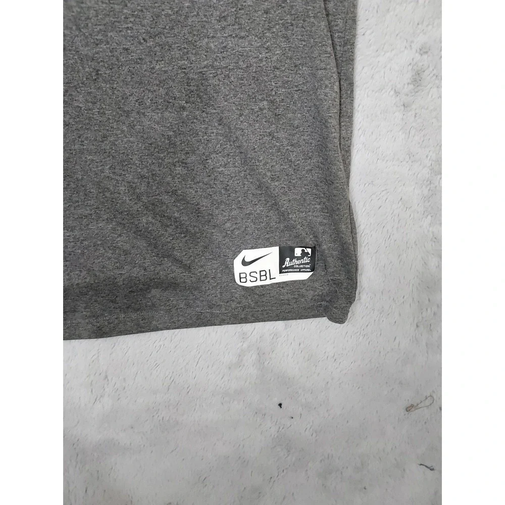 New York Yankees Shirt Mens XL Nike MLB Baseball Raglan Gray Black 3/4 Sleeve